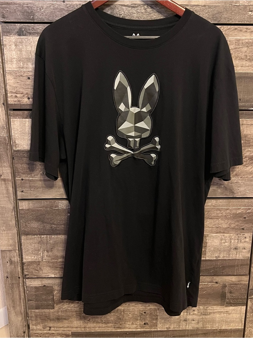 Psycho Bunny Men’s Geometric Skull Logo Black Pima Cotton Tee